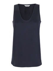 Max Mara Women 'Filly' Blue Sleeveless Top With Round Neck In Silk Woman