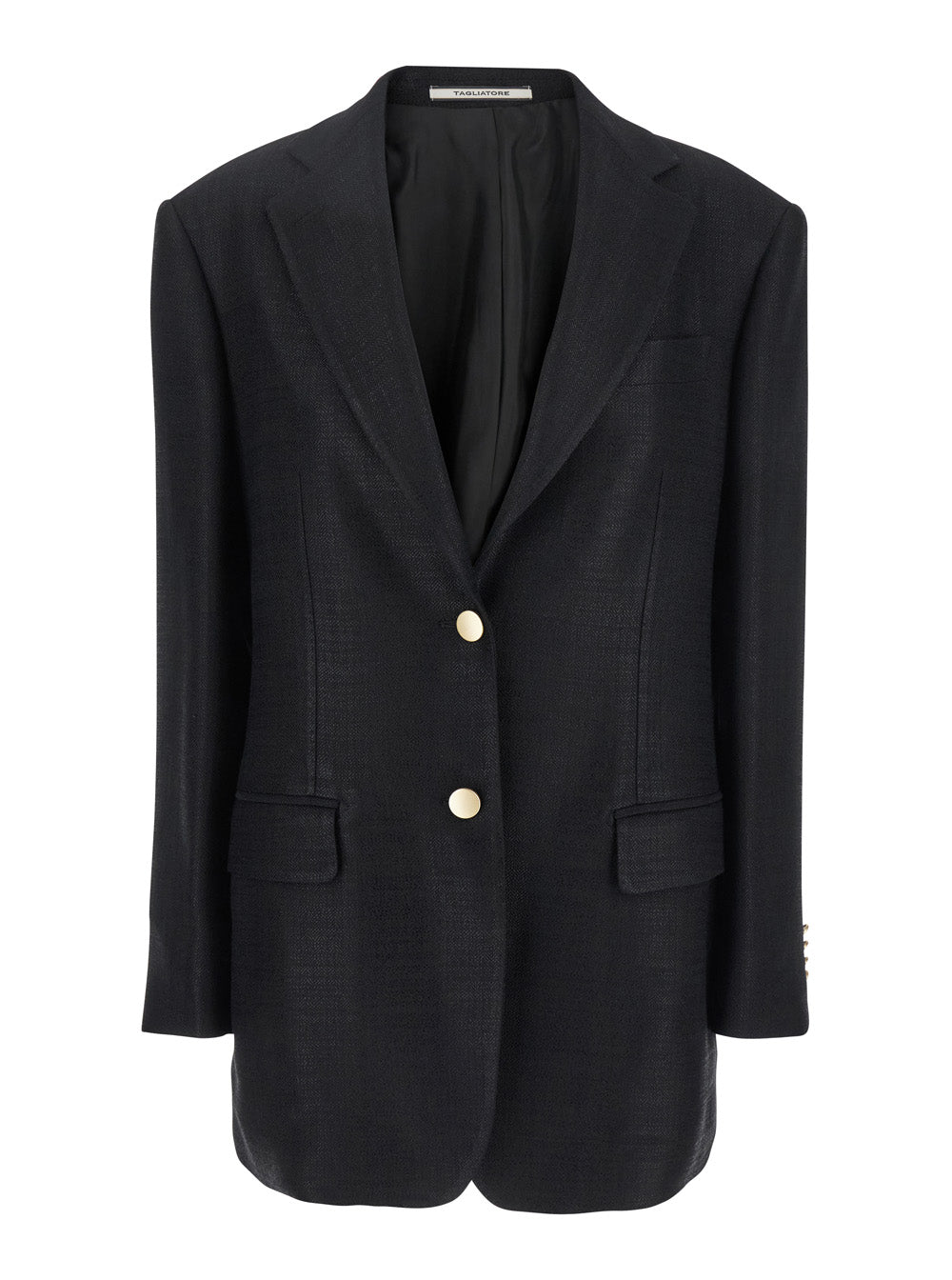 Tagliatore Women Black Jacket With Pointed Lapels And Front Pockets In Viscose Blend Woman