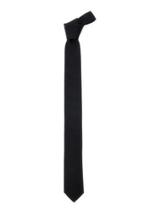 Dolce & Gabbana Men Black Tie With Single Loop On The Rear In Silk Man