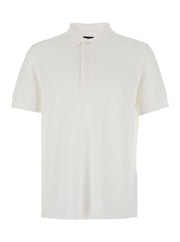 Tom Ford Men White Polo Shirt With Classic Collar In Cotton Blend Man