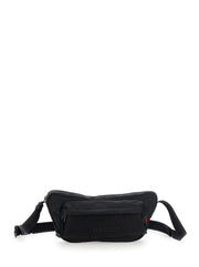Gucci Men Black Pouch With Adjustable Waist Strap And Logo Lettering On The Front In Gg Canvas Man