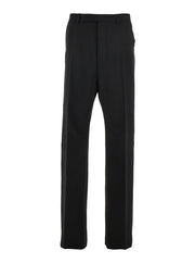 Rick Owens Men 'Geth' Black Tailored Trousers With Belt Loops In Wool Man