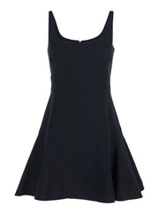 Givenchy Women Black Mini Dress With Flared Skirt And Square Neckline In Viscose Blend Stretch Woman