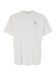 Givenchy Men White T-Shirt With Diagonal Embroidered Logo In Cotton Man