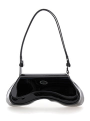 Diesel Women 'Play' Black Shoulder Bag With Logo Plaque In Tech Fabric For Women
