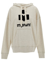Isabel Marant Etoile Women Hooded Sweatshirt With Tone-On-Tone Logo Print In Cotton Blend White Women