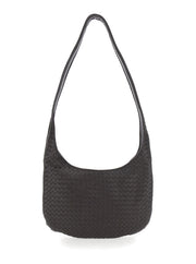 Bottega Veneta Men Brown  Crossbody Bag With Top Zip Closure And Intreccio Motif In Leather For Men