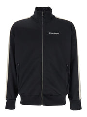 Palm Angels Men Men's Black 'Classic Logo' Sweatshirt With Printed Logo On Front In Tech Fabric
