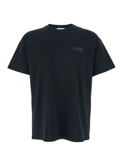 Givenchy Men Black T-Shirt With Logo Patch On The Front In Cotton For Men