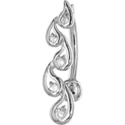 16G Solid 14k White Gold Cubic Zirconia Fancy Journey Belly Ring