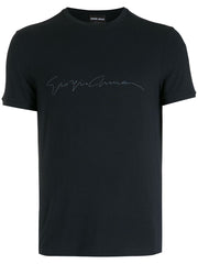 Giorgio Armani Men Asv Stretch-Viscose T-Shirt With Signature Logo