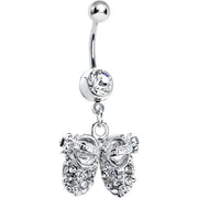Crystalline Jeweled Baby Shoes Belly Ring
