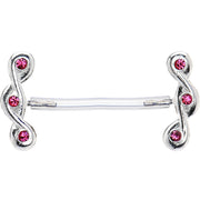 Invisible Bioplast Pink Gem Sterling Twist Nipple Shield