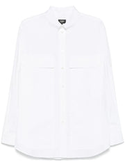 Fendi Men Topstitched Fendi Roma Lettering Cotton Shirt