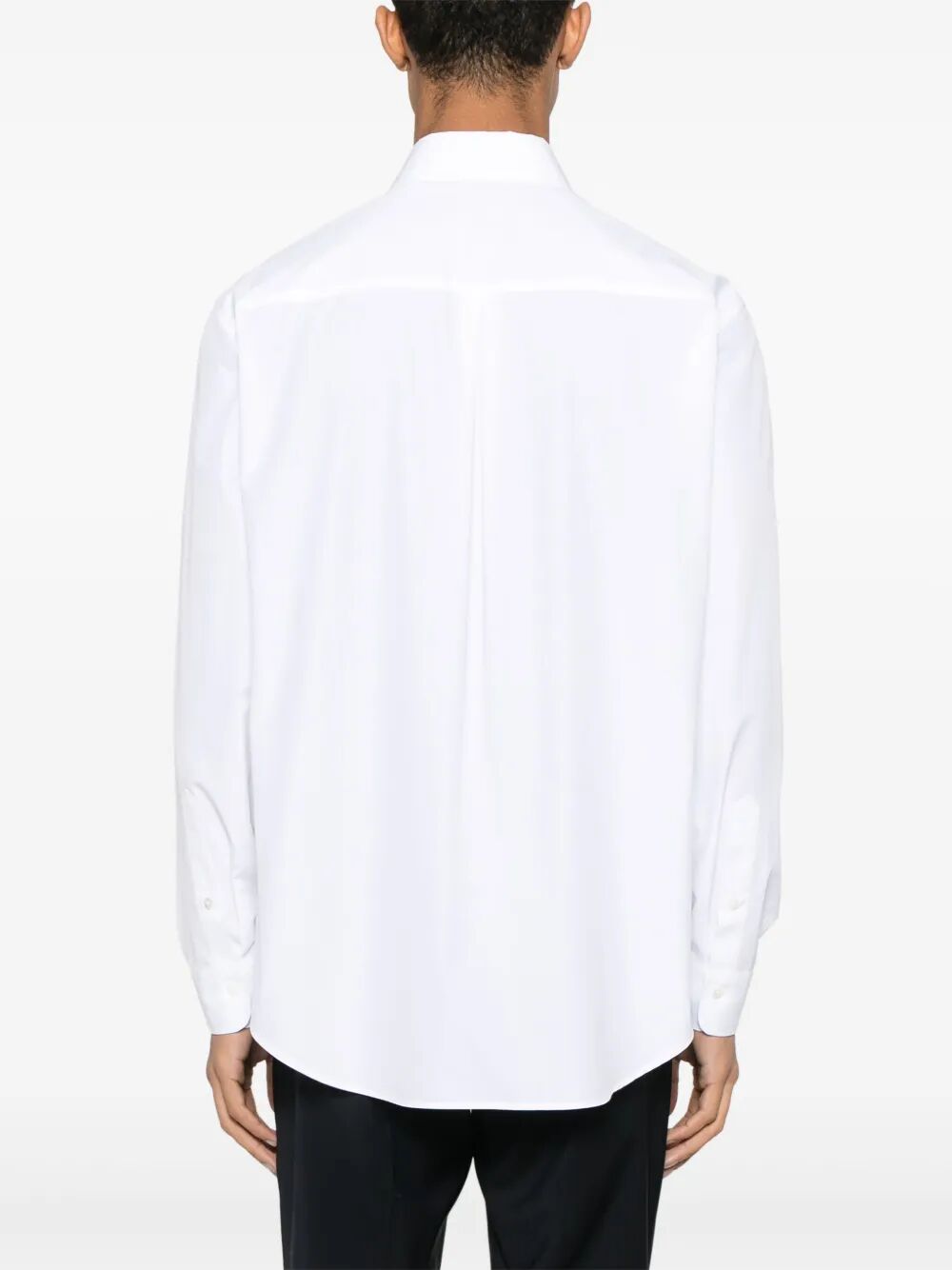 Fendi Men Topstitched Fendi Roma Lettering Cotton Shirt