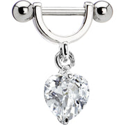 Clear Gem Heart Helix Cartilage Earring