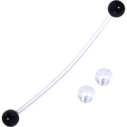 Pregnant Belly Button Ring Black and Clear Pack Set