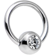 18G 1/4 Clear BCR Captive Ring Created with Crystals
