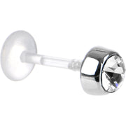 16G 5/16 Clear Solitaire Bioplast Tragus Labret Monroe