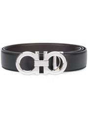 Ferragamo Men Polished Finish Gancini Reversible Belt