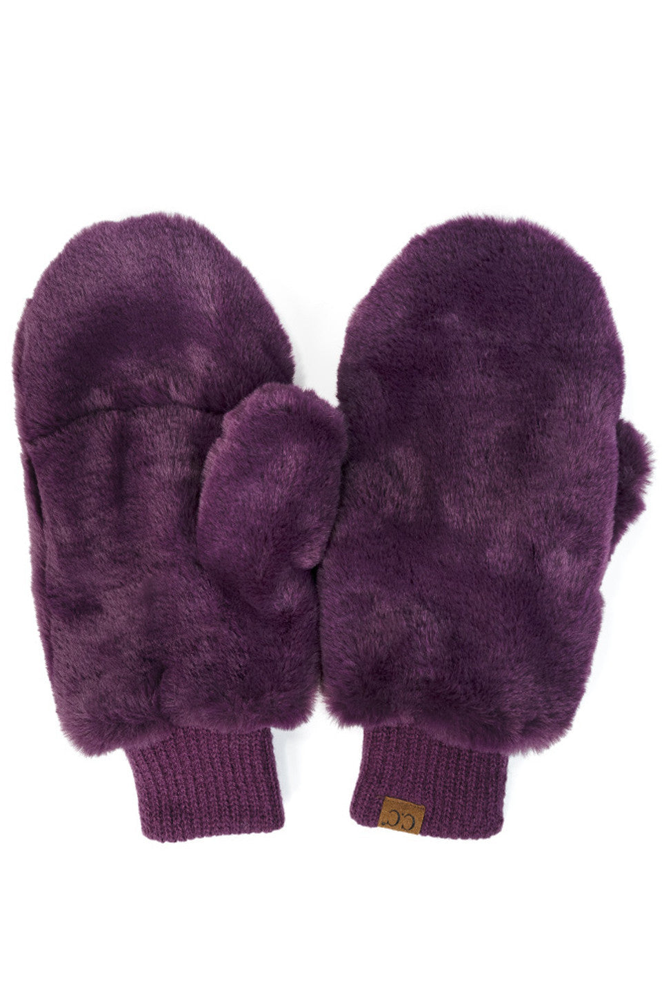 C.C Women's Faux Fur Pop Top Mittens Gloves Shepherd Lining