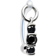 Black Cubic Zirconia Trio Drop Bioplast Intimate Piercing