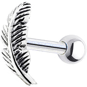 Sterling Silver 925 Feather Right Cartilage Earring