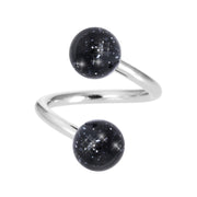 Black GLITTER Spiral Twister Belly Ring