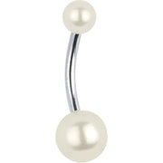 Ivory Faux Pearl Belly Ring