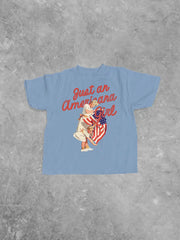 * KIDS * Just An Americana Girl, Kids Boxy T-Shirt