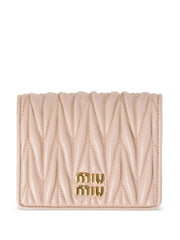 Miu Miu Women Small Matelassé Nappa Leather Wallet With Snap Closure
