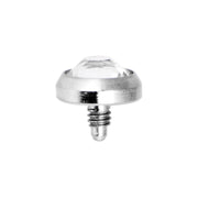 Grade 23 Solid Titanium Clear Gem 4MM Dermal Dome Top