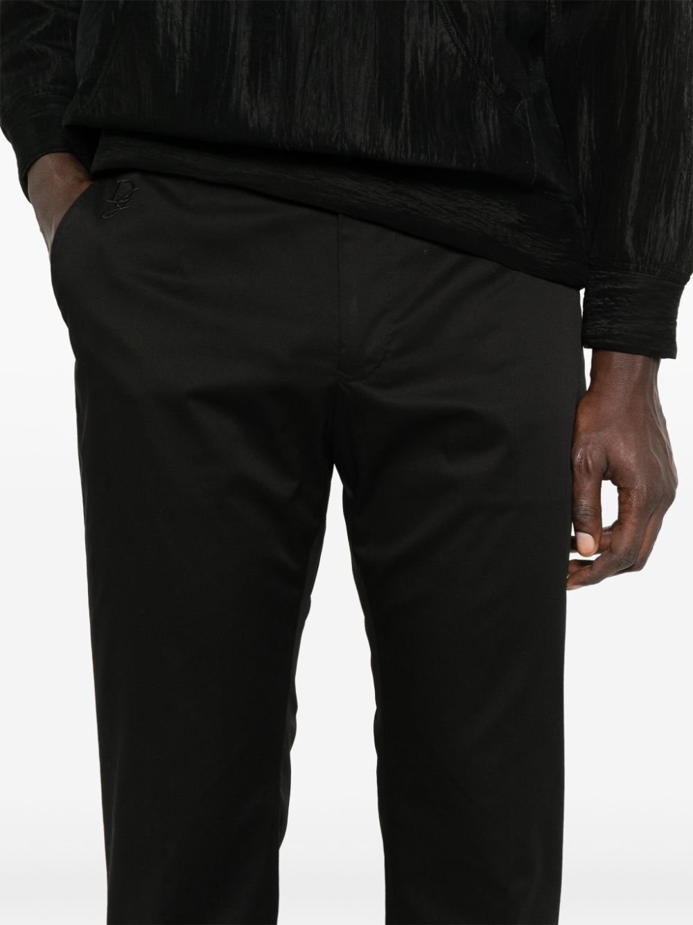 Dolce & Gabbana Men Logo-Embroidered Tapered Leg Cotton Trousers