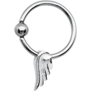 16G Sterling Silver Angel Wing BCR Captive Ring