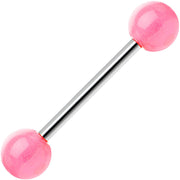 Pink GLOW-n-DARK Barbell Tongue Ring