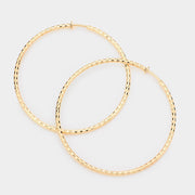 Women's 3 Inch Metal Hoop Clip On Earrings