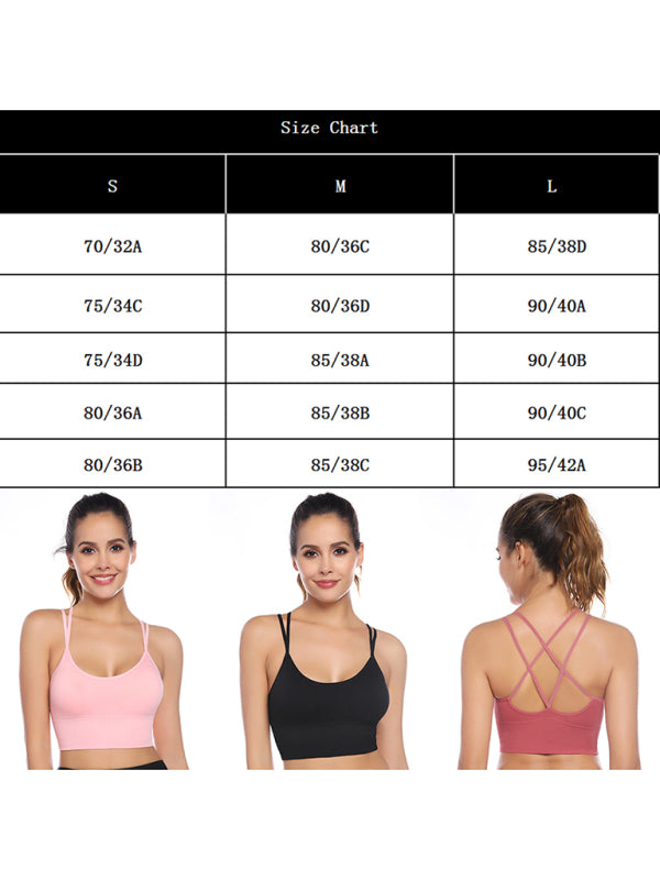 3 Pack Women’s Sports Bra Padded Crisscross Yoga Bra Seamless Medium-Impact Fitness Activewear