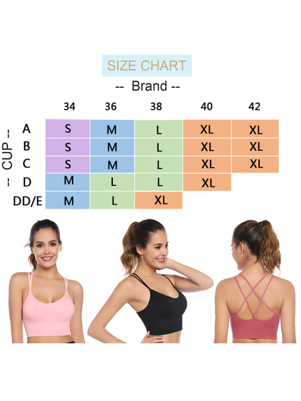 3 Pack Women’s Sports Bra Padded Crisscross Yoga Bra Seamless Medium-Impact Fitness Activewear