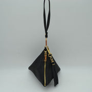Pyramid Wristlet Clutch Bag with Tassel Accent