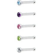 18G Stainless Steel CZ Nose Bone Pack Set