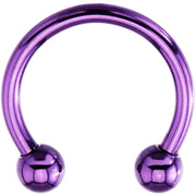 14G 1/2 Purple Electroplate Horseshoe Circular Barbell