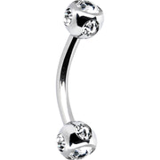 16G Clear Multi Gem Eyebrow Ring