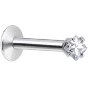16G Clear 3mm Square Gem Internally Threaded Labret Monroe Tragus