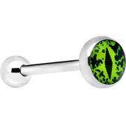 Stainless Steel Green Eye Monster Barbell Tongue Ring