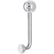 14G 5mm Clear Gem Vertical Hood Piercing -1/2 2.5mm Rise