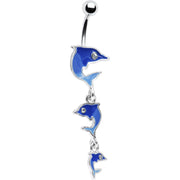 Make a Splash Blue Dolphin Belly Ring