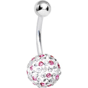 Striped Light Pink Crystal Evolution Belly Ring