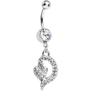 Clear Gem Dynamic Heart Belly Ring