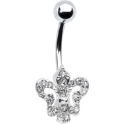 Clear Gem Fleur De Lis Belly Ring
