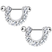 14G 5/8 Clear Gem Flirtatious Flair Nipple Shield Set
